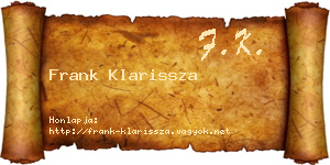 Frank Klarissza névjegykártya